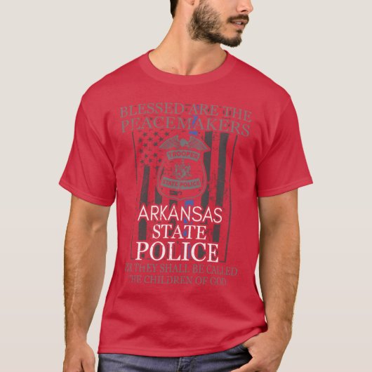 アーカンソー州警察 アーカンソー州の州警察官を支援 Tシャツ (正面)