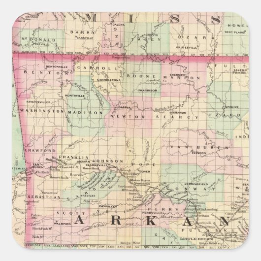 アーカンソー州、インディアン州 スクエアシール (正面)