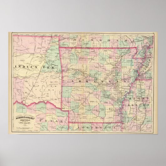 アーカンソー州、インディアン州 ポスター (正面)