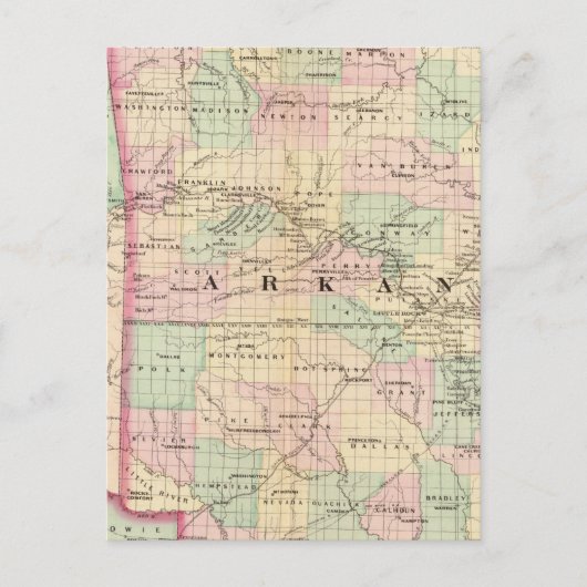 アーカンソー州、インディアン州 ポストカード (正面)