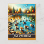 アーカンソー州，キャサリン湖 |ヴィンテージ絵画ー ポストカード (正面)