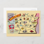 アーカンソー州 ヴィンテージマップ ポストカード (正面/裏面)