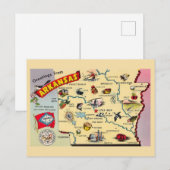 アーカンソー州 ヴィンテージ マップ ポストカード (正面/裏面)