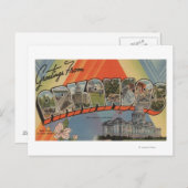 アーカンソー州(州首都) – 大きな文字のシーン ポストカード (正面/裏面)