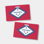 アーカンソー州（米国）の旗が付いたネームバッジです。 バッジ (正面＆裏面)
