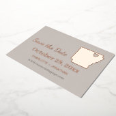 アーカンソー州 結婚式 Save The Date ローズゴールド 箔招待状 (回転した状態)