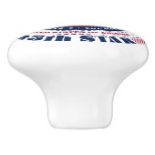 アーカンソー米州赤白青タイポグラフィ セラミックノブ (側面)