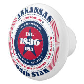 アーカンソー米州赤白青タイポグラフィ セラミックノブ (右)