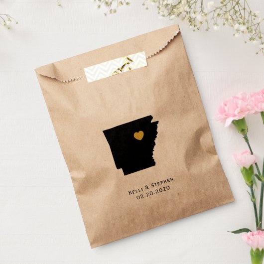 アーカンソー結婚式の引き出物トリートサックス紙抱き枕 フェイバーバッグ (封をした状態)