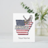 アーカンソー統一されたス州レトロマップヴィンテージUSA シーズンポストカード (スタンド正面)