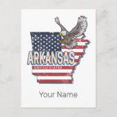 アーカンソー統一されたス州レトロマップヴィンテージUSA シーズンポストカード (正面)
