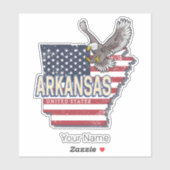 アーカンソー統一されたス州レトロマップヴィンテージUSA シール (シート)
