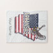 アーカンソー統一されたス州レトロマップヴィンテージUSA ジグソーパズル (横)