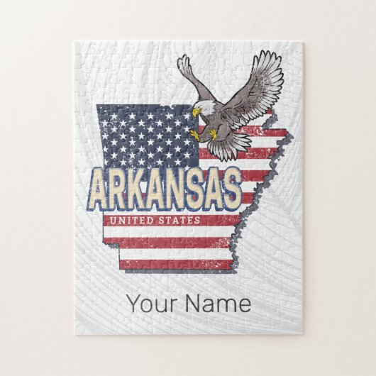 アーカンソー統一されたス州レトロマップヴィンテージUSA ジグソーパズル (縦)