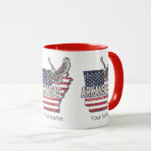 アーカンソー統一されたス州レトロマップヴィンテージUSA マグカップ (正面右)