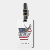 アーカンソー統一されたス州レトロマップヴィンテージUSA ラゲッジタグ (正面縦)