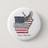 アーカンソー統一されたス州レトロマップヴィンテージUSA 缶バッジ (正面)