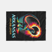 アーカンソー総太陽の日食2024 TレックスD フリースブランケット (正面(横))