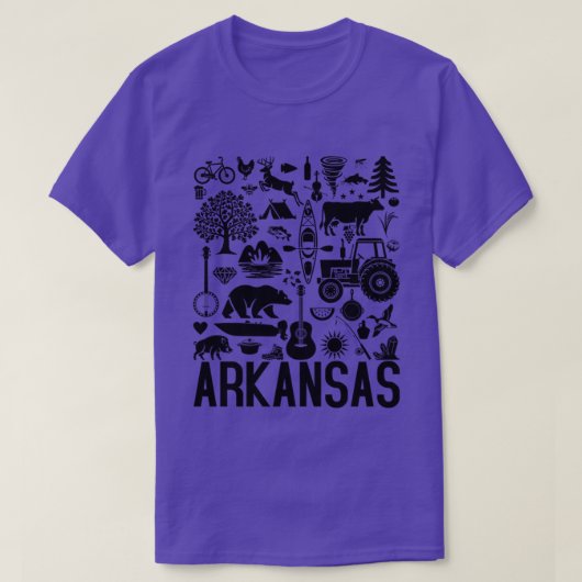 アーカンソー識別子(黒いアートワーク) Tシャツ (デザイン正面)