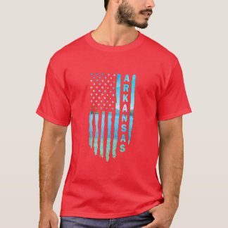 アーカンソー魚釣り米国国旗 Tシャツ