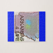 "アーカンソー4生命"の州の地図のプライドのデザイン ジグソーパズル (横)