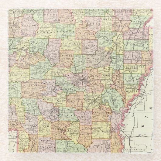 アーカンソー6 ガラスコースター (正面)