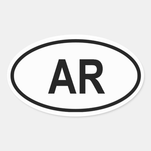 アーカンソー"AR " 楕円形シール (正面)