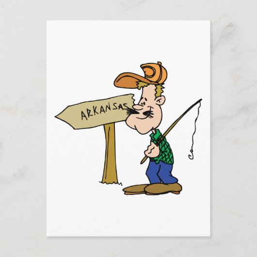 アーカンソーARフィッシャーマンヴィンテージ旅行土産 ポストカード (正面)