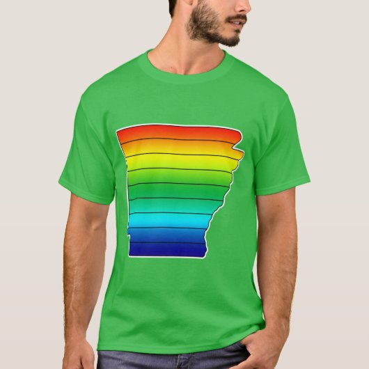 アーカンソーLGBTQプライド国旗のデザイン特大 Tシャツ (正面)