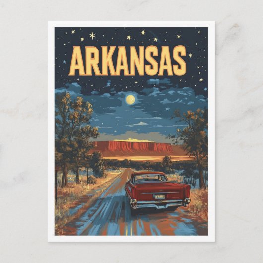 アーカンソーUSAヴィンテージイラストレーション旅行 ポストカード (正面)