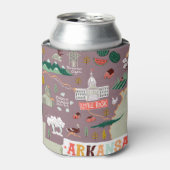 アーカ図解入りの、写真付きのンソー州：米国旅行地図 缶クーラー (缶正面)