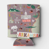 アーカ図解入りの、写真付きのンソー州：米国旅行地図 缶クーラー (裏面)