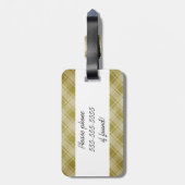 アーガイルおよび格子縞の荷物のラベル ラゲッジタグ (裏面縦)