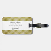 アーガイルおよび格子縞の荷物のラベル ラゲッジタグ (裏面横)