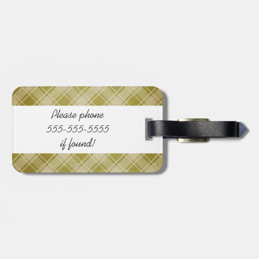 アーガイルおよび格子縞の荷物のラベル ラゲッジタグ (裏面横)