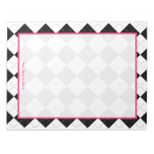 アーガイルとピンクメモパーソナライズされた帳 ノートパッド (正面)