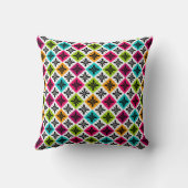 アーガイルカラフルと花柄ジャンボ枕 クッション (裏面)