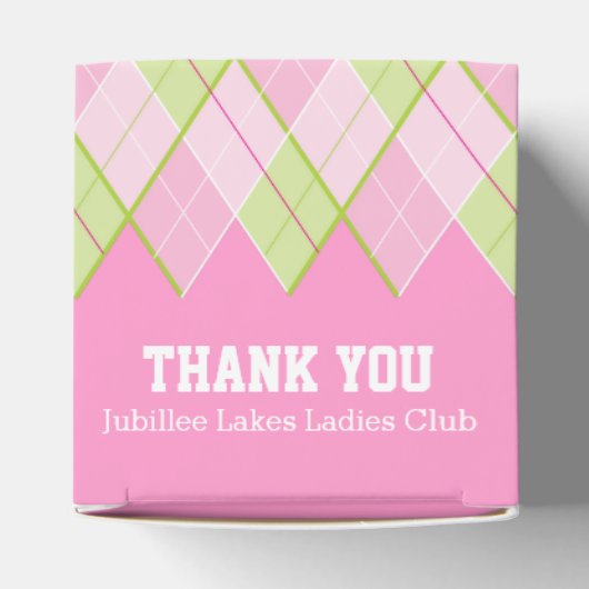 アーガイルスタイルピンクのレディ感謝していズあなたゴルフのギフトボックス フェイバーボックス (上部)