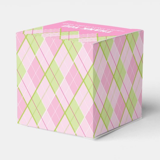 アーガイルスタイルピンクのレディ感謝していズあなたゴルフのギフトボックス フェイバーボックス (裏面サイド)