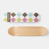 アーガイルダイヤモンドステッチオールドスクールスケートボード スケートボード (横)