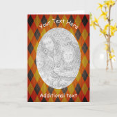 アーガイルデザインフレパーソナライズされたーム カード (黄色い花)