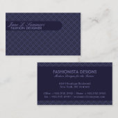 アーガイルデザイン(深い紫) 名刺 (正面/裏面)