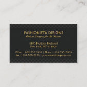 アーガイルデザイン（黒） 名刺 (裏面)