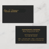 アーガイルデザイン（黒） 名刺 (正面/裏面)