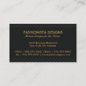 アーガイルデザイン（黒） 名刺 (裏面)