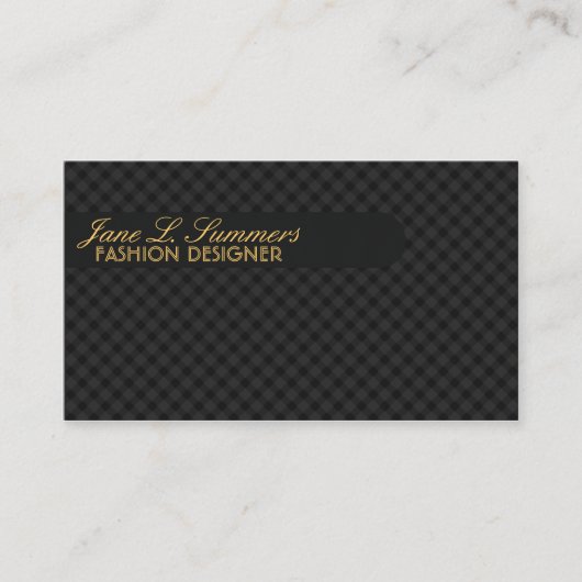 アーガイルデザイン（黒） 名刺 (正面)