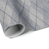 アーガイルファブリッフェイククルテクスグレーブルー ラッピングペーパー (ロールコーナー)