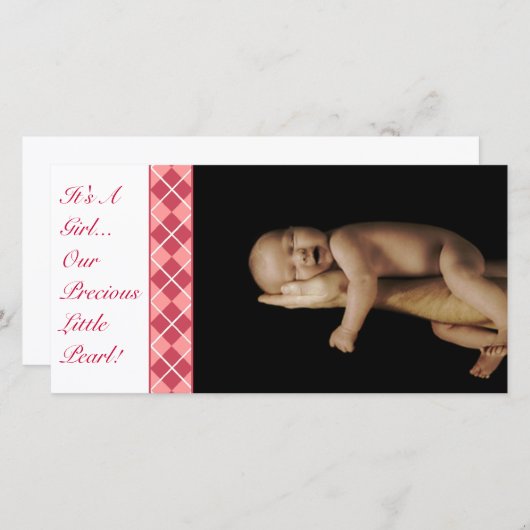 アーガイル女の子だ…私たちの大切小さな真珠 案内状 (正面/裏面)