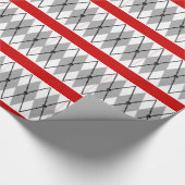 アーガイル柄のなどくろ印の包装紙 ラッピングペーパー (角)