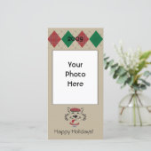 アーガイル柄のなスコッチテリアの写真カード シーズンカード (スタンド正面)